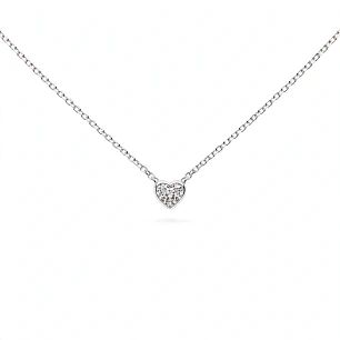 Collar corazon Plata Rodinada Fabricación Italiana 925 modelo 3760FNSWSH1