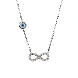 Collar infinito de Plata Rodinada Fabricación Italiana 925 modelo C1V9