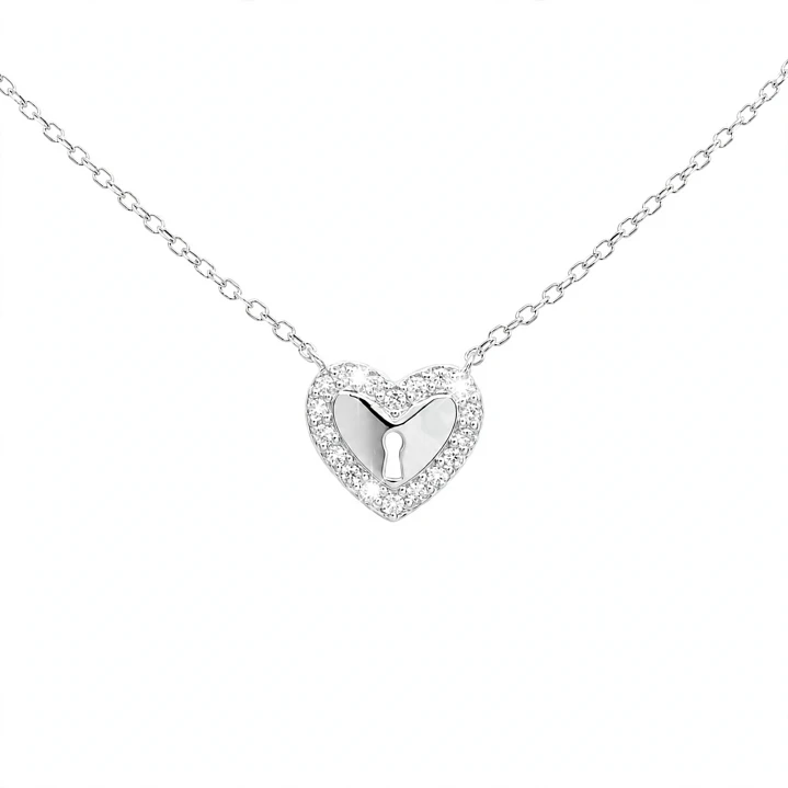 collar corazon de Plata Rodinada Fabricación Italiana 925 modelo 5191FNSWSH1 1