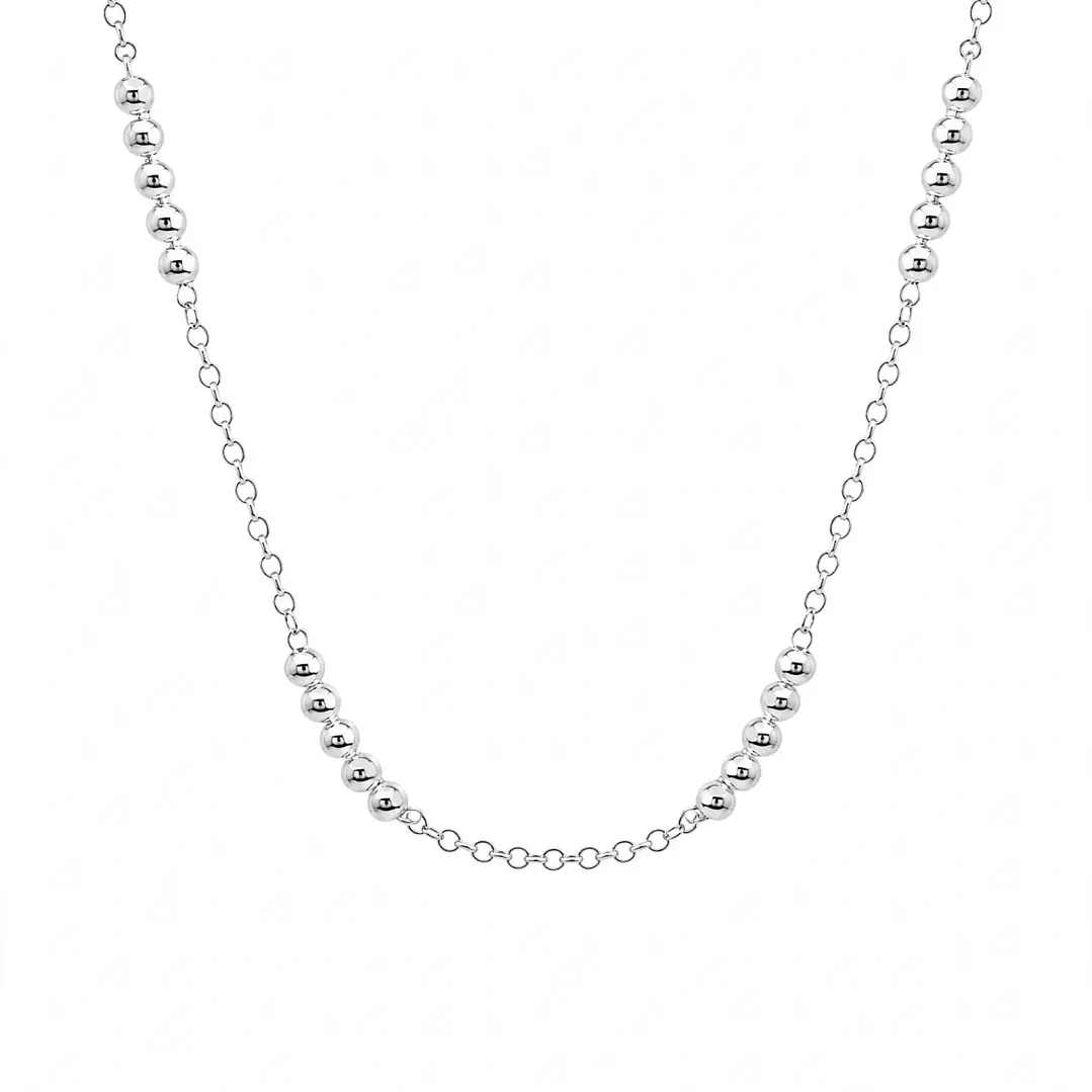 Cadena de Plata Rodinada Fabricación Italiana 925 modelo RMT BEAD 1
