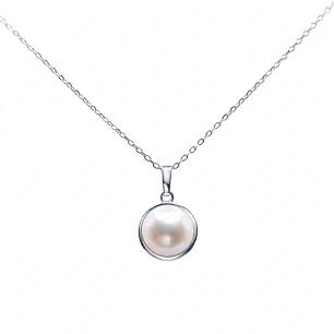 Collar perla de Plata Rodinada Fabricación Italiana 925 modelo YA961SNP
