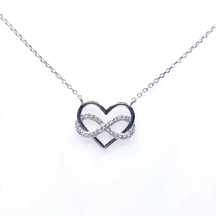 Collar Corazón Infinito plata fabricacion italiana 12208FNSWSH1