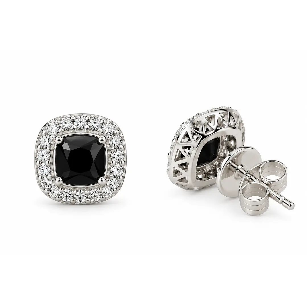 Aros plata rodinada  ley 925 circones zafiro SE31762HB1 1