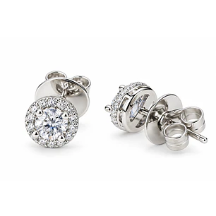 Aros plata rodinada  ley 925 circones zafiro E-0097 