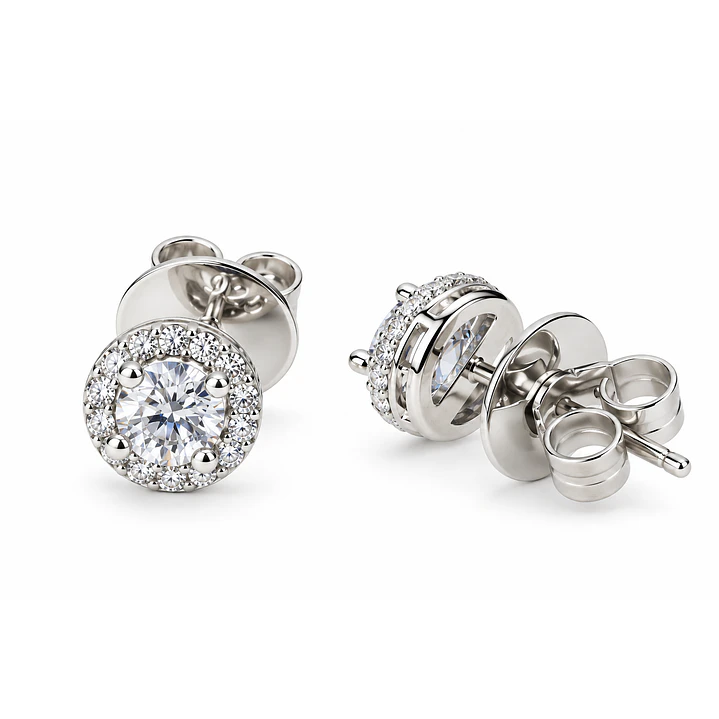 Aros plata rodinada  ley 925 circones zafiro E-0097  1