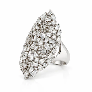 Anillo de plata rodinada fabricación Italiana - ley 925 - modelo R-2403