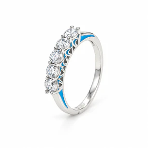 Anillo de plata rodinada fabricación Italiana - ley 925 - modelo SL90407A1