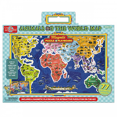 Rompecabezas Magnético Mapa de Animales del Mundo 77 Piezas