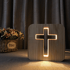 Lámpara de Escritorio de Madera USB - La Cruz 1