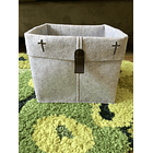Cesta Organizadora de Fieltro Con Cruces Fe 1