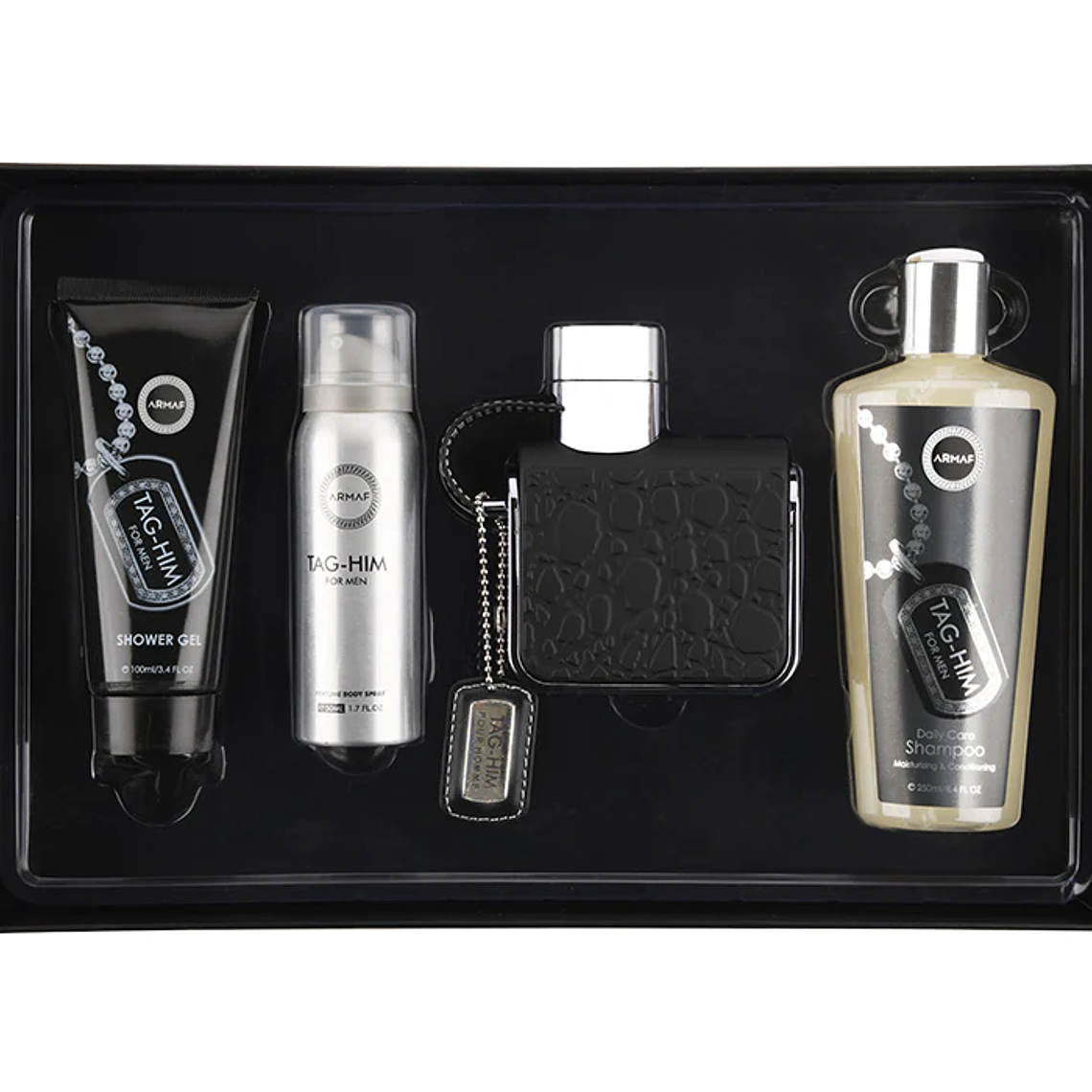 Estuche Tag Him de Armaf 4 pcs Edt 100 ml + desodorante + shampoo + gel de ducha 1