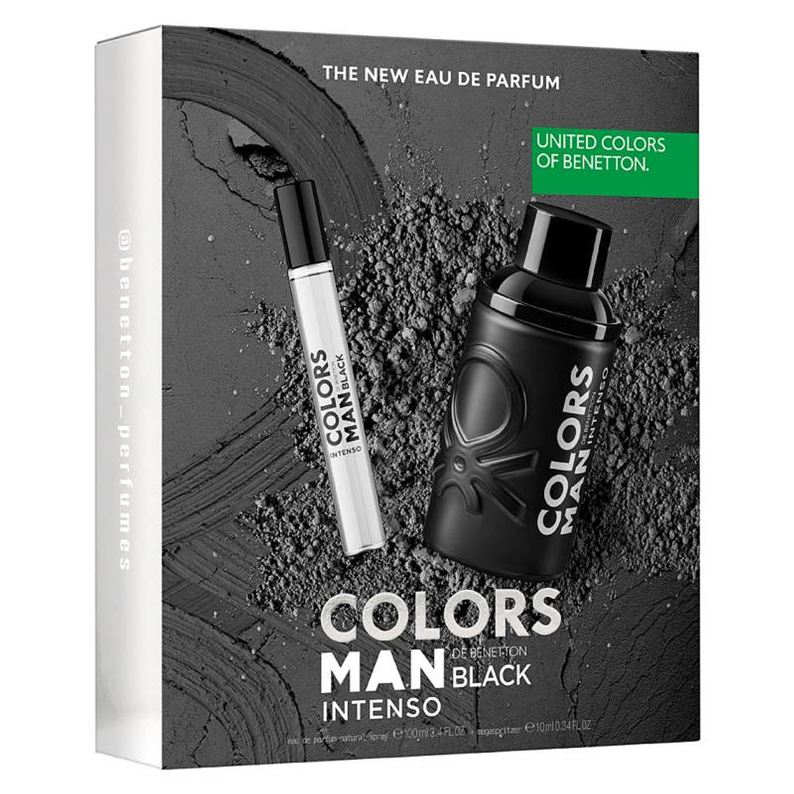 Estuche Benetton Colors Man Black Intenso Edt 100 ml + spray 10 ml 1
