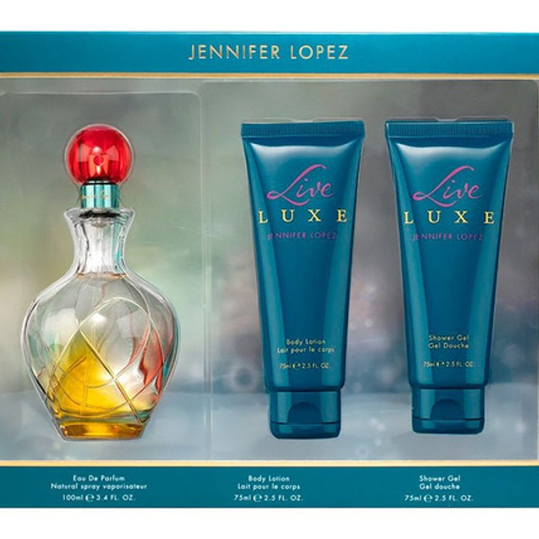 Estuche Live Luxe de Jennifer Lopez 3 pcs Edp 100 ml + gel de ducha + crema 1