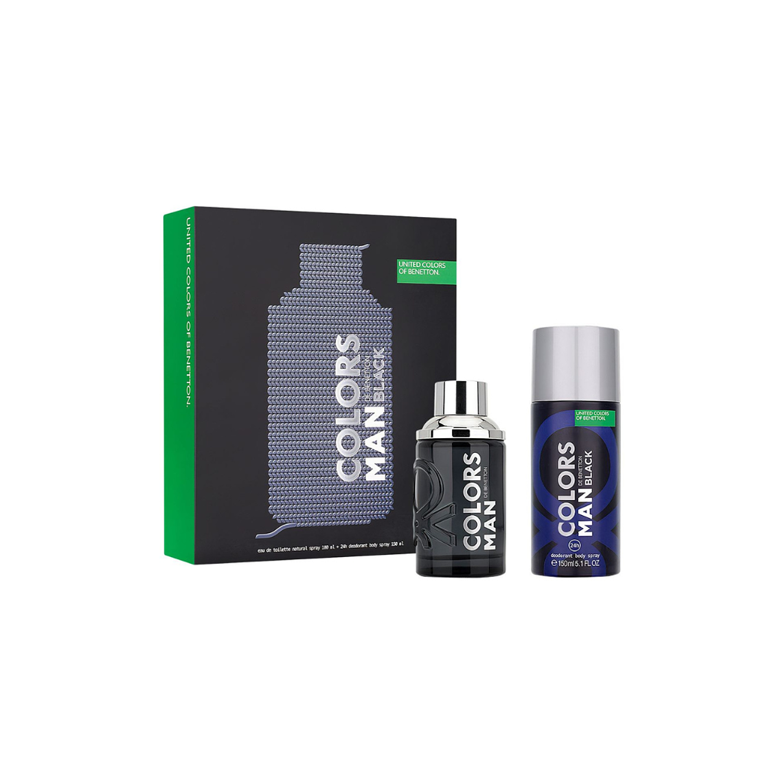 Estuche Colors Man Black de Benetton 100ml + Desodorante 1