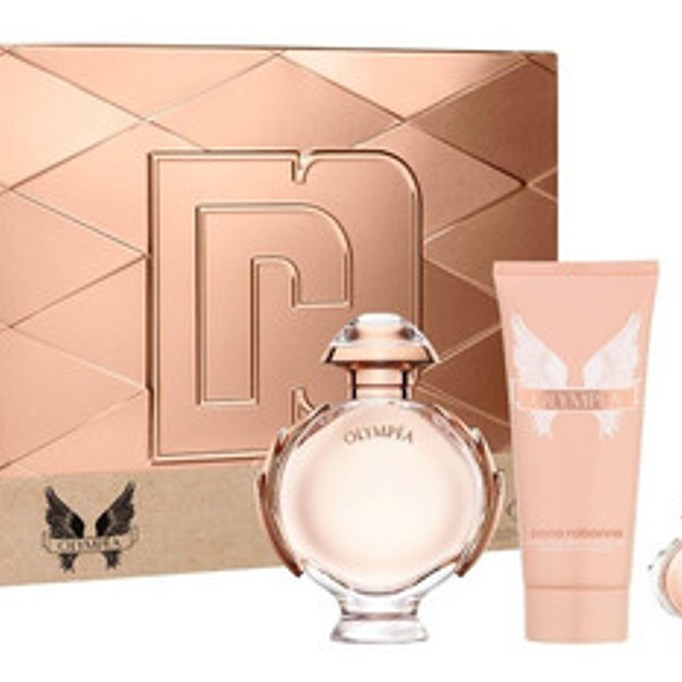 Estuche Olympea de Paco Rabanne Edp 50 ml + body lotion + miniatura 1