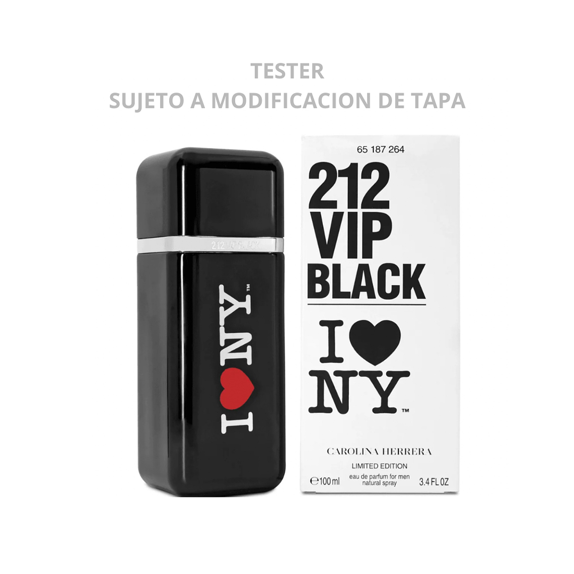 Tester 212 Vip Black I Love New York de Carolina Herrera Edp 100ml 2