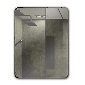 Espejo simple punta curva Joytek R1009A / 60 x 45 cm