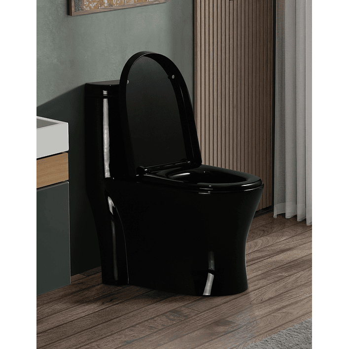 WC One Piece Joytek 2002 Negro Descarga a Piso 30 cm 2