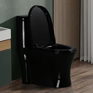 WC One Piece Joytek 2002 Negro Descarga a Piso 30 cm