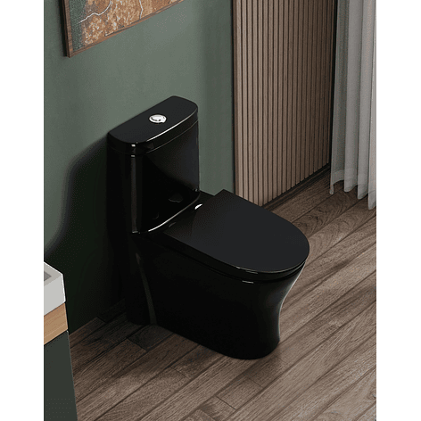 WC One Piece Joytek 2002 Negro Descarga a Piso 30 cm 5