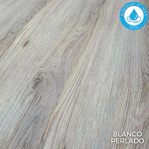 Piso Flotante Resistente al Agua 8 mm BLANCO PERLADO 122 cm x 20 cm  2.44 m2