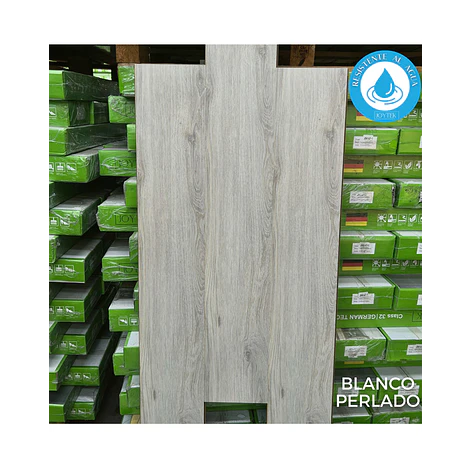 Piso Flotante Resistente al Agua 8 mm BLANCO PERLADO 122 cm x 20 cm  2.44 m2 4