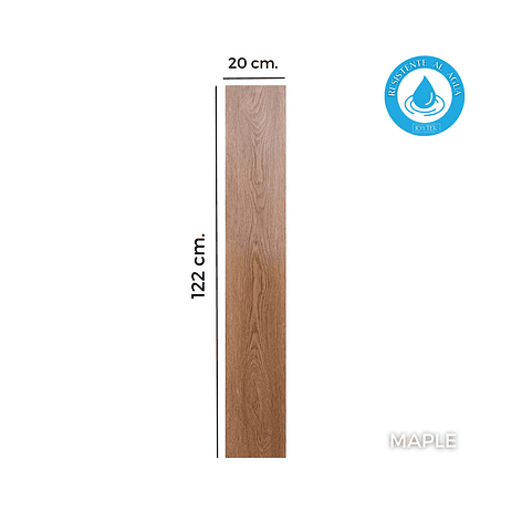 Piso Flotante Resistente al Agua 8 mm MAPLE 122 cm x 20 cm 2.44 m2 5