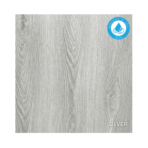 Piso Flotante Resistente al Agua 8 mm SILVER 122 cm x 20 cm 2.44 m2 1