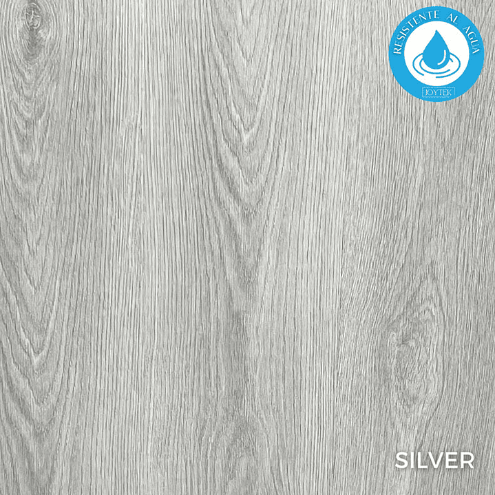 Piso Flotante Resistente al Agua 8 mm SILVER 122 cm x 20 cm 2.44 m2 1