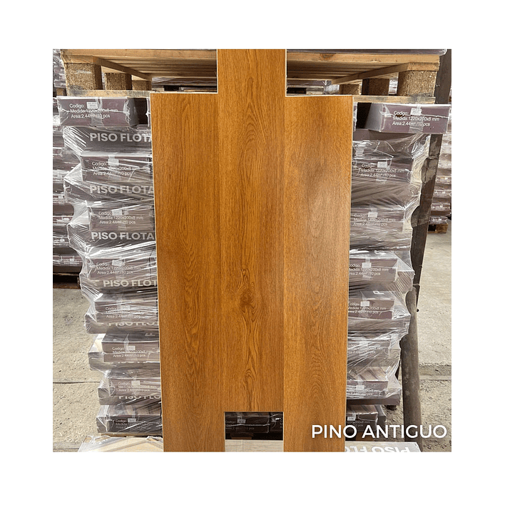 Piso Flotante 8 mm PINO ANTIGUO 122 cm x 20 cm 2.44 m2 (1 Caja 10 Uni) 2