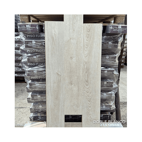 Piso Flotante 8 mm ROBLE BLANCO 122 cm x 20 cm 2.44 m2 (1 Caja 10 Uni) 2