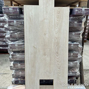 Piso Flotante 8 mm ROBLE BLANCO 122 cm x 20 cm 2.44 m2 (1 Caja 10 Uni)