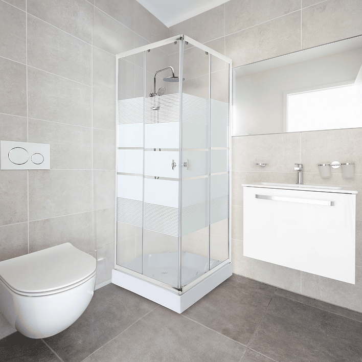 Shower 80x80 cm 5mm Mampara Recto Blanco 1