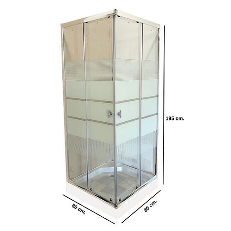 Shower 80x80 cm 5mm Mampara Recto Blanco 4