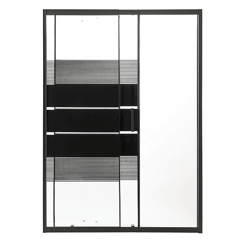 Mampara con Diseño Negra ajustable 120-135x185cm 5mm 2