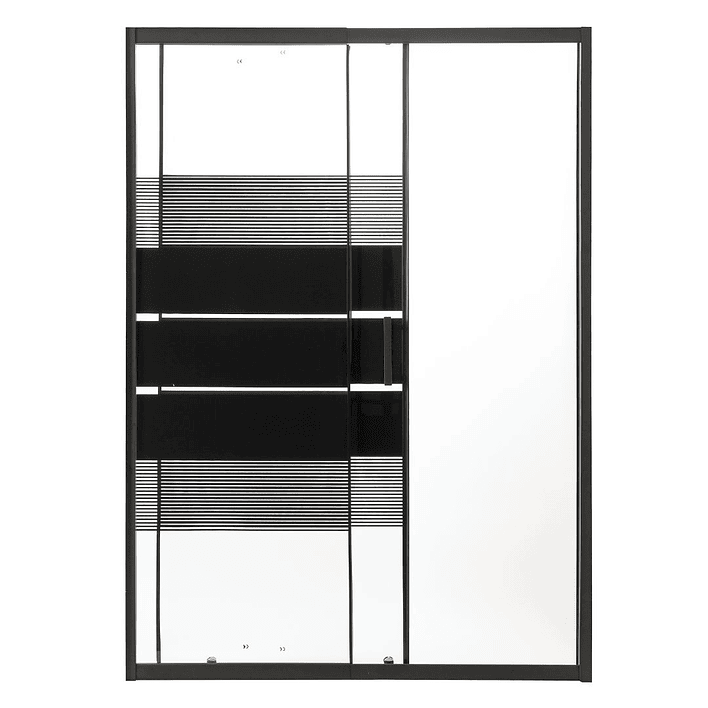 Mampara con Diseño Negra ajustable 120-135x185cm 5mm 2