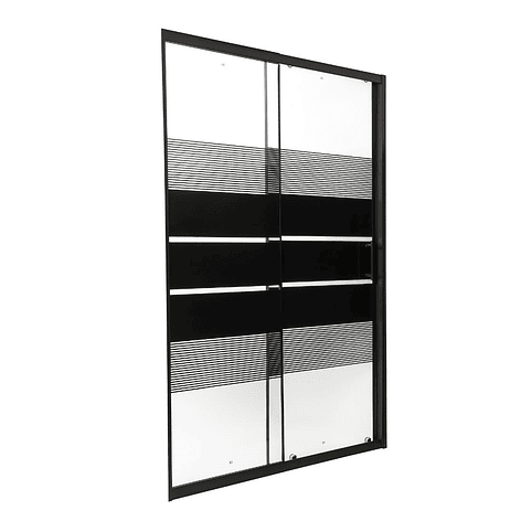 Mampara con Diseño Negra ajustable 120-135x185cm 5mm 3