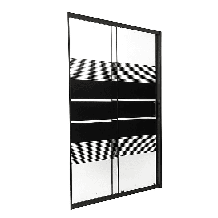 Mampara con Diseño Negra ajustable 120-135x185cm 5mm 3