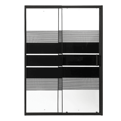 Mampara con Diseño Negra ajustable 120-135x185cm 5mm 4