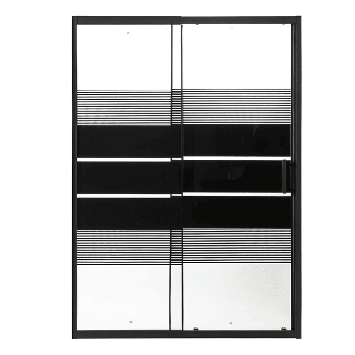 Mampara con Diseño Negra ajustable 120-135x185cm 5mm 4