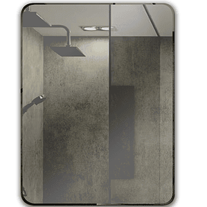 Espejo simple punta curva Joytek R1009C / 90 x 70 cm