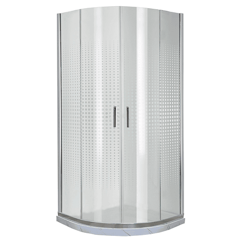 Shower Door Curvo Barra a Piso Blanco Mármol Transparente 90x90x185 cm 2