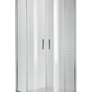 Shower Door Curvo Barra a Piso Blanco Mármol Transparente 90x90x185 cm