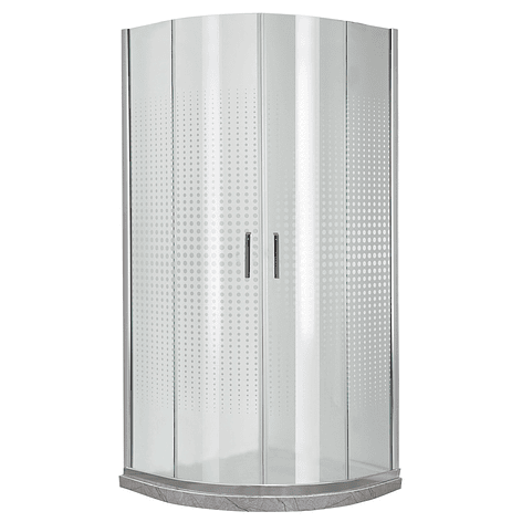 Shower Door Curvo Barra a Piso Travertino Transparente 90x90x185 cm 2