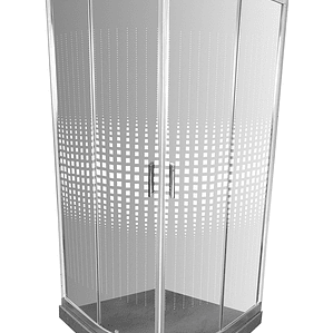 Shower Door Curvo Barra a Piso Gris Mármol Transparente 90x90x185 cm