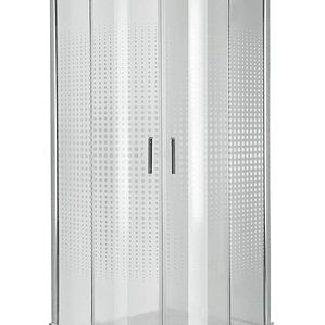 Shower Door Curvo Barra a Piso Gris Mármol Transparente 90x90x185 cm