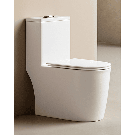 WC One Piece Design 2045 Joytek Descarga a Piso 30 cm Blanco  2