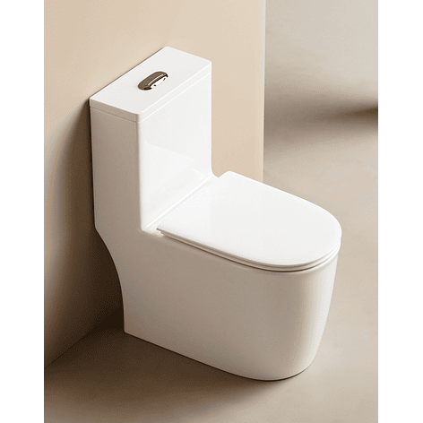 WC One Piece Design 2045 Joytek Descarga a Piso 30 cm Blanco  4