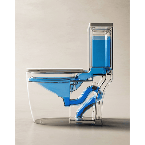 WC One Piece Design 2045 Joytek Descarga a Piso 30 cm Blanco  6