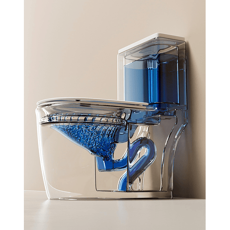 WC One Piece Design 2045 Joytek Descarga a Piso 30 cm Blanco  7